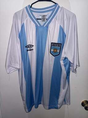 Vintage Umbro Argentina Graphic Striped Soccer Jersey Size L